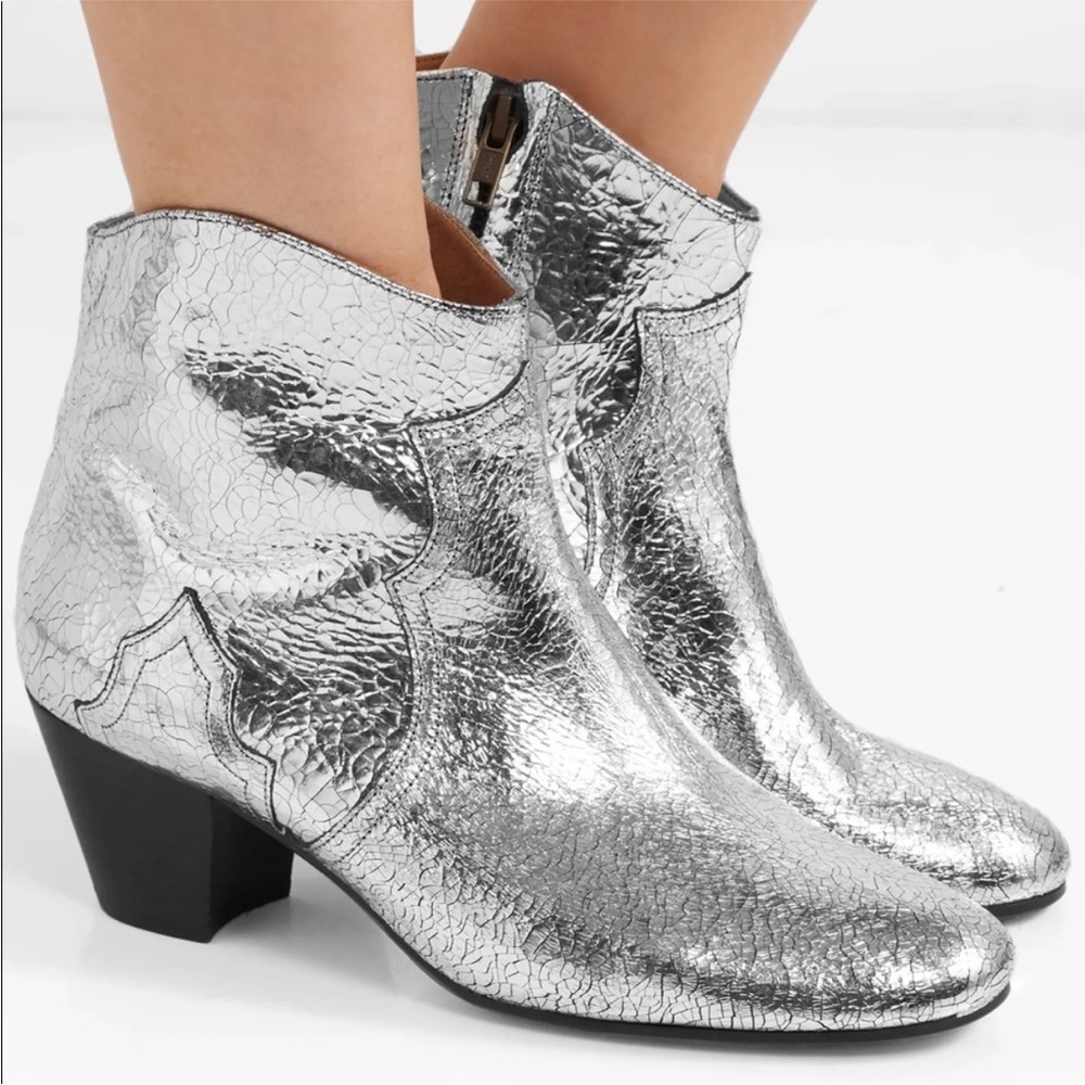 ISABEL MARANT Dicker metallic ankle boots